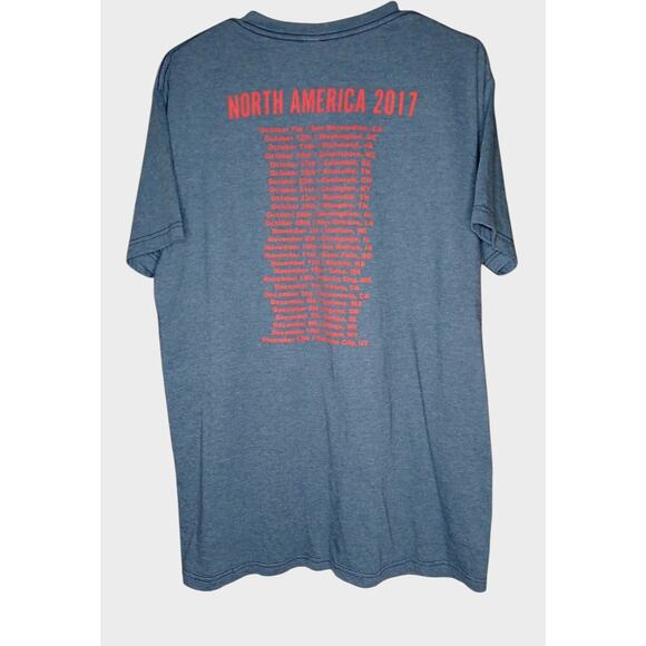 Foo Fighters World Tour 2017 Eagle Logo Band T-Shirt Men's Grey Blue-No Tag - Picture 2 of 4